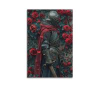ZLXZPL Office Wall Painting Art Canvas Posters-Character Poster Knight in Roses Decor Chivalrous Vibe Creator Painting 20x30inch(50x75cm) Unframe-style