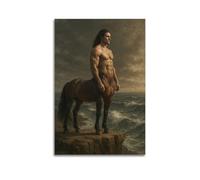 ZLXZPL Office Wall Painting Art Canvas Posters-Fantasy Poster Centaur by Sea Mighty Image Show Grand Charm Decorative Painting 24x36inch(60x90cm) Unframe-style