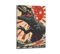 ZLXZPL Office Wall Painting Art Canvas Posters-Fantasy Poster Roaring Dinosaur Decor Bold Vibe Bringer Painting 24x36inch(60x90cm) Frame-style