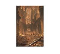 ZLXZPL Office Wall Painting Art Canvas Posters-Landscape Poster Ancient City in War Mysterious And Shocking Adding A Fantasy Atmosphere to Studies Art 12x18inch(30x45cm) Unframe-style