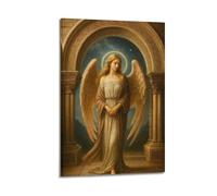 ZLXZPL Office Wall Painting Art Canvas Posters-Myth Poster Holy Angel in Sanctuary Solemn And Sacred Adding A Solemn Atmosphere to Prayer Rooms Art 12x18inch(30x45cm) Frame-style