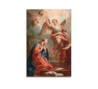 ZLXZPL Office Wall Painting Art Canvas Posters-Religious Poster Angelic Annunciation Decor Holy Vibe Creator Painting 12x18inch(30x45cm) Unframe-style