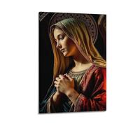 ZLXZPL Office Wall Painting Art Canvas Posters-Religious Poster Madonna Praying Decorative Painting 08x12inch(20x30cm) Frame-style