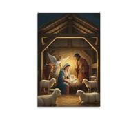 ZLXZPL Office Wall Painting Art Canvas Posters-Religious Poster Nativity Scene Decor Holy Vibe Creator Painting 16x24inch(40x60cm) Unframe-style