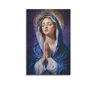 ZLXZPL Office Wall Painting Art Canvas Posters-Religious Poster Praying Virgin Mary Oil Painting Decorative Painting 08x12inch(20x30cm) Unframe-style