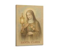 ZLXZPL Office Wall Painting Art Canvas Posters-Religious Poster Santa Clara With Lantern Bringing Sacred Vibe Decorative Painting 08x12inch(20x30cm) Frame-style