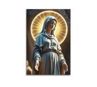ZLXZPL Office Wall Painting Art Canvas Posters-Religious Poster Statue Of Saint With Halo Sacred And Dignified Painting 24x36inch(60x90cm) Unframe-style