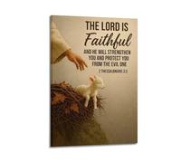 ZLXZPL Office Wall Painting Art Canvas Posters-Religious Poster The Lord Is Faithful Verse Decor Spiritual Vibe Bringer Painting 20x30inch(50x75cm) Frame-style