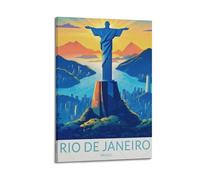 ZLXZPL Religious Poster Christ The Redeemer In Rio Is Iconic Art Decorative Painting Wall Art Canvas Posters Prints for Modern Family Living Room Decor Artwork 08x12inch(20x30cm) Frame