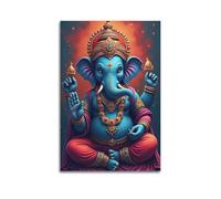 ZLXZPL Religious Poster Ganesha Full Of Splendor Brings Blessings Art Decorative Painting Wall Art Canvas Posters Prints for Modern Family Living Room Decor Artwork 12x18inch(30x45cm) Unframe