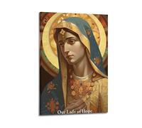 ZLXZPL Religious Poster Image of Our Lady of Hope And Hope Anchor of Faith Wall Art Canvas Posters Prints for Modern Family Living Room Decor Artwork 20x30inch(50x75cm) Frame