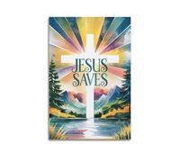 ZLXZPL Religious Poster Jesus' Redemptive Watercolor Realm And Preaching Rhythm of Faith Wall Art Canvas Posters Prints for Modern Family Living Room Decor Artwork 16x24inch(40x60cm) Unframe