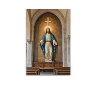 ZLXZPL Religious Poster The Divine Call of Jesus at The Church Altar Wall Art Canvas Posters Prints for Modern Family Living Room Decor Artwork 12x18inch(30x45cm) Unframe