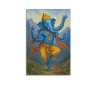ZLXZPL Religious Poster The Divine Dance of Ganesha Wall Art Canvas Posters Prints for Modern Family Living Room Decor Artwork 24x36inch(60x90cm) Unframe