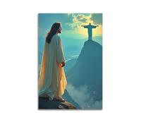 ZLXZPL Religious Poster The Faithful Contemplation of Jesus Before Christ The Redeemer Wall Art Canvas Posters Prints for Modern Family Living Room Decor Artwork 12x18inch(30x45cm) Unframe