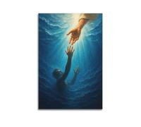 ZLXZPL Religious Poster The Hope Gesture of Divine Hand Salvation Wall Art Canvas Posters Prints for Modern Family Living Room Decor Artwork 20x30inch(50x75cm) Unframe
