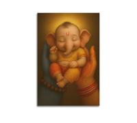 ZLXZPL Religious Poster The Innocent Protection State of Baby Ganesha Wall Art Canvas Posters Prints for Modern Family Living Room Decor Artwork 16x24inch(40x60cm) Unframe