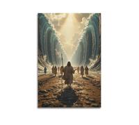 ZLXZPL Religious Poster The Redemptive Journey of Moses Parting The Red Sea Wall Art Canvas Posters Prints for Modern Family Living Room Decor Artwork 24x36inch(60x90cm) Unframe