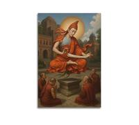 ZLXZPL Religious Preaching Monk Wall Art Canvas Posters Prints for Modern Family Living Room Decor Artwork 08x12inch(20x30cm) Unframe-style