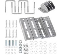 ZLY 4 PCS 8" Galvanized Swivel Top Bunk Bracket Kit for 3"x3",2"x3",1.5"x3" Boat Trailer Crossmember with, Boat Trailer Bunk Brackets & Square U-Bolts,with Hardware Set