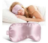 ZLYC 100% Mulberry Silk Sleep Mask Pressure-Free Eye Cover Soft Light Blocking Blindfold for Travel Nap(Solid Pale Dusty Pink),One Size
