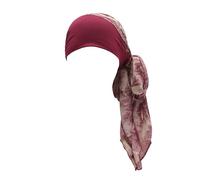 ZLYC Chemo Headwear Pre Tied Head Scarf Headwraps Lightweight Beanie Hat for Women(Inkwash Painting Burgundy),One Size