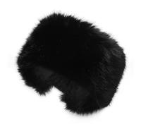 ZLYC Faux Fur Headband Earmuffs for Women Winter Fluffy Ear Warmer Stretch Cold Weather Headbands(Solid Black)