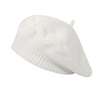 ZLYC French Beret Hat Reversible Solid Color Cashmere Warm Hat for Women Girls