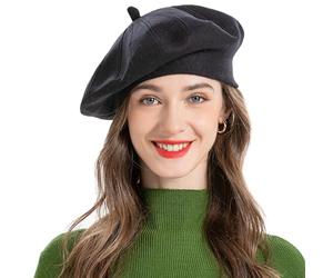ZLYC French Beret Reversible Solid Color Cashmere Warm Hat for Women Girls | Ladies Girls Solid Color Soft Wram Hats for Autumn and Winter,Travel or Daily Wear