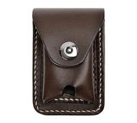 ZLYC Men‘s Handmade Cigarette Lighter Holder Bag for Zippo Super Match Small Box Genuine Leather Cigarette Case (Coffee)