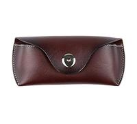ZLYC Unisex Handmade Genuine Leather Hard Eyeglass Case Sunglasses Holder (Magnetic Buckle，Coffee),One Size
