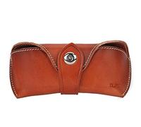 ZLYC Unisex Handmade Leather Collection Hard Eyeglass Case (Brown B),Brown B