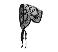 ZLYC Women Cotton Triangle Headband Crochet Hair Bandanas Handmade Kint Turban(Skeleton Black),One Size