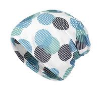 ZLYC Women Fashion Floral Slouchy Beanie Hat Lightweight Summer Thin Hat (Polka Dots Blue),One Size