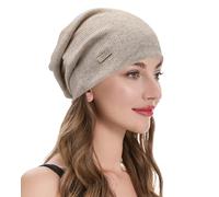 ZLYC Women Lightweight Slouchy Beanie Hat Thin Knit Skull Cap Summer Chemo Headwear(Solid Khaki),One Size