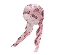 ZLYC Women Summer Chemo Beanie Hat Turbans Head Scarf Pre-Tied Headwear(Butterfly Pink)
