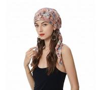 ZLYC Women Summer Chemo Beanie Hat Turbans Head Scarf Pre-Tied Headwear(Flower Pink),One Size