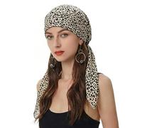 ZLYC Women Summer Chemo Beanie Hat Turbans Head Scarf Pre-Tied Headwear(Leopard White)