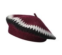 ZLYC Women Winter Berets Hat French Cashmere Warm Artist Classic Print Hat (Plain Burgundy)