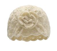 ZLYC Women Winter Knit Beanie Hat Soft Crochet Skullies Beanies with Flower Accent(Rose Beige),One Size