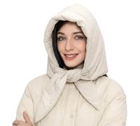 ZLYC Women Winter Windproof Hooded Scarf Soft Warm Balaclava Beanie Hat | Padded Winter Hood Scarf,Ultra Light With Down-Like Touch,Windproof Thermal Hat For Skiing,Hiking And Daily Cold Weather