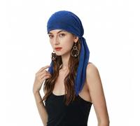 ZLYC Women's Chemo Turban Beanie Pre-Tied Headscarf Headwraps Lightweight Hat, Swiss Dot King, One Size