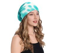ZLYC Women's Chemo Turban Hat Headscarf Headwraps Flower Beanie Knitted Hats, Teal Green, One Size