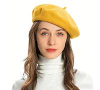 ZLYC Women's Classic French Artist Beret Beret, Gold, One Size