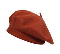 ZLYC Women's Classic French Artist Beret Beret, Rust, One Size