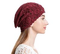 ZLYC Women's Mz-bn2021hh Beanie Hat, Burgundy red, One Size