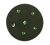 ZLYC Women's Winter Beret Double Layer French Beret, Sequins Army Green, One Size