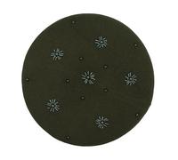 ZLYC Women's Winter Beret Double Layer French Beret, Solid Army Green, One Size