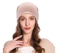 ZLYC Women's Winter Cashmere Knitted Slouchy Wool Beanie, Plain Pink, One Size