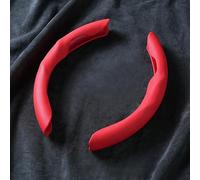 ZLYFCL 2Pcs Car Steering Wheel Cover for BMW 7 Series Long (F02) 2008-2011, Breathable Wear-Resistant Steering Wheel Protection Accessories,Red